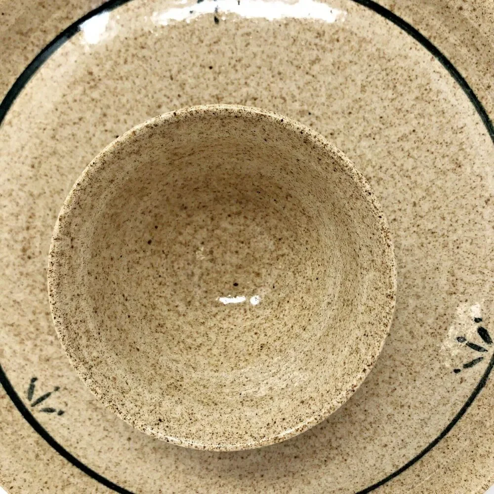 Studio Art Pottery Chip & Dip Rustic 9